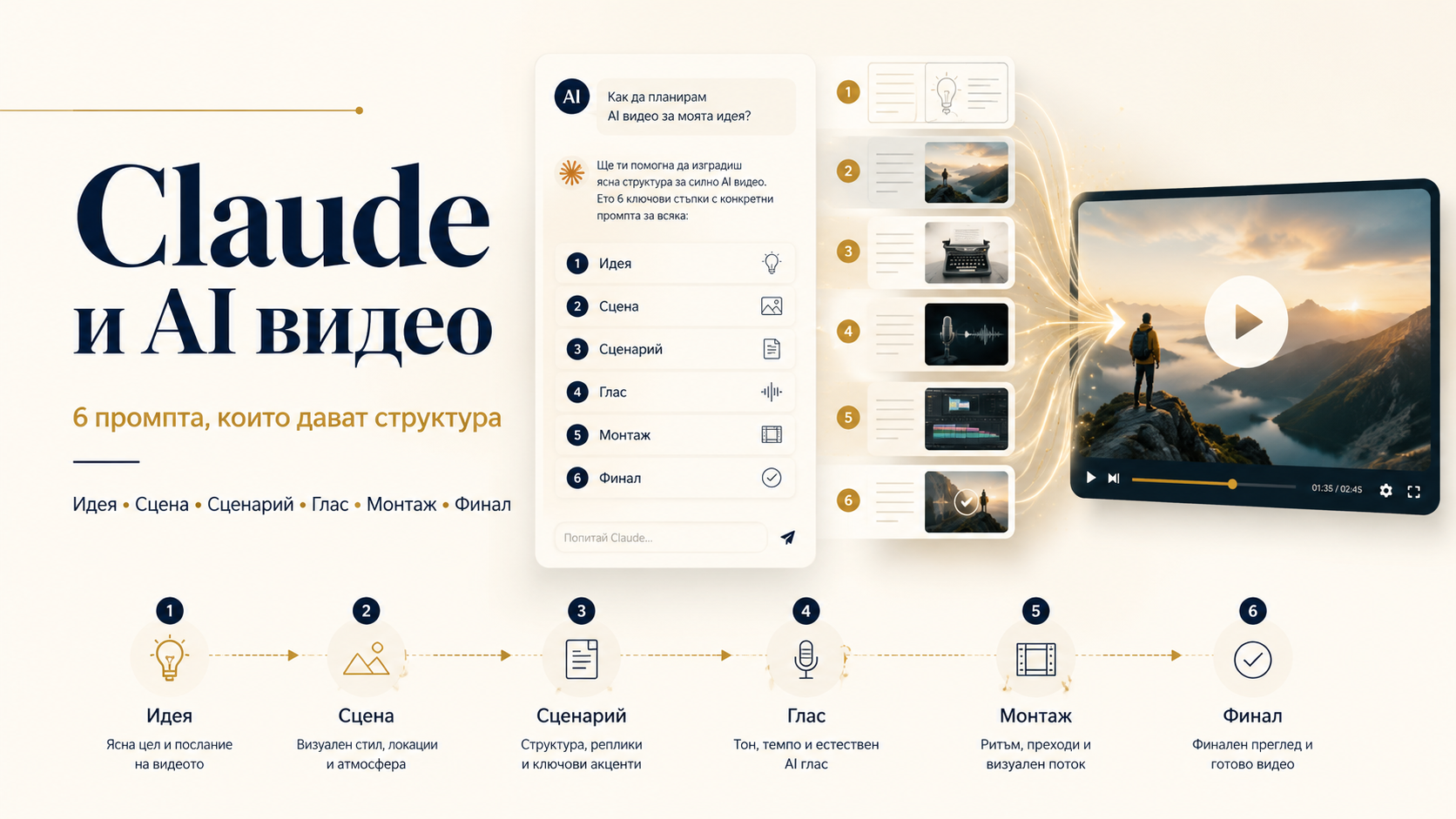 Как да използваш Claude за по-добри AI видеа: 6 промпта, които дават структура