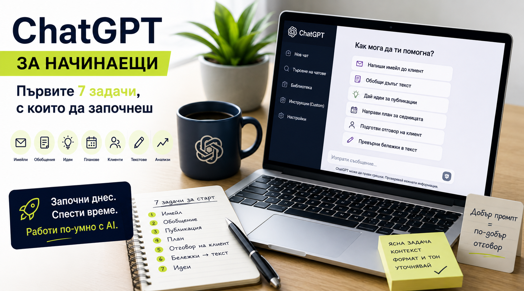 ChatGPT за начинаещи: първите 7 задачи, с които да започнеш